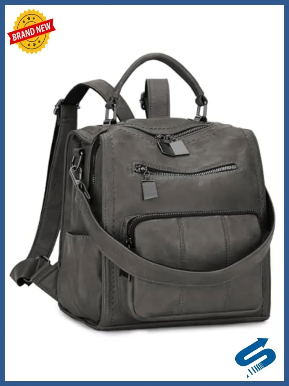Women's Faux Leather Backpack Purse 3-Way Carry Handbag Travel Work School